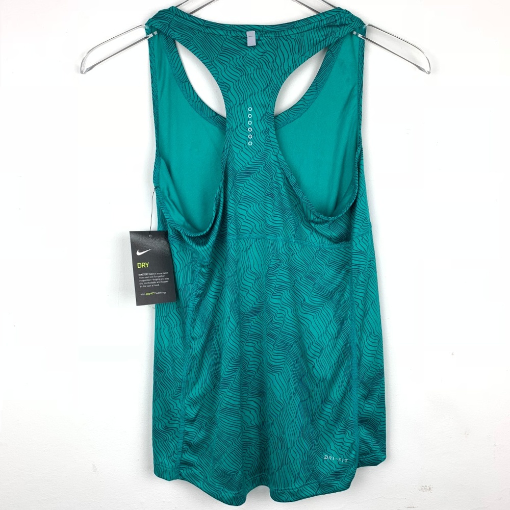NIKE 🆕 Dry Miler Tank Green & Blue Abstract Print - Picture 3 of 8